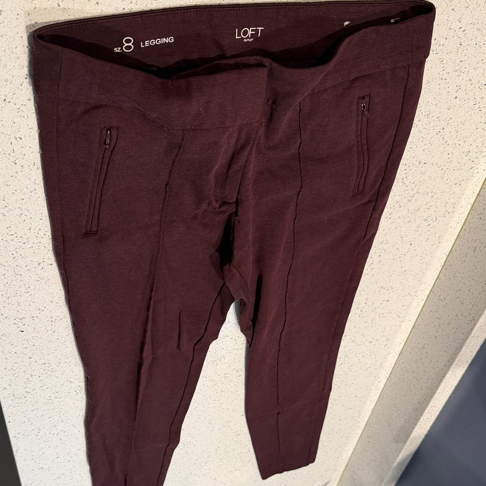 LOFT Deep Burgundy Leggings